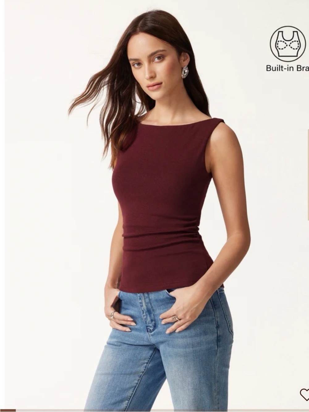 OGL Litewarm Boatneck Bra Top - Ruby